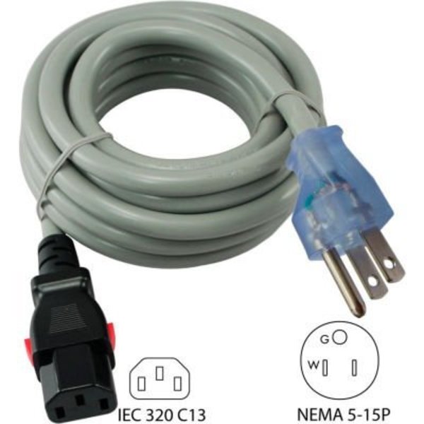 Conntek Conntek 8F515LC13, 15A, Power Supply Cord with Push Lock, NEMA 5-15P to IEC C19 8F515LC13